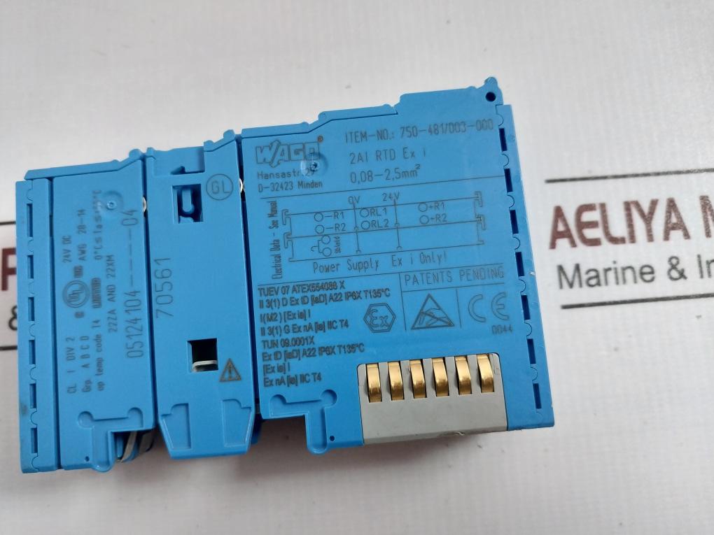 Wago 750-481/003-000 2-channel Analog Input Module 0.08-2.5Mm2 24V Dc, Ip6X