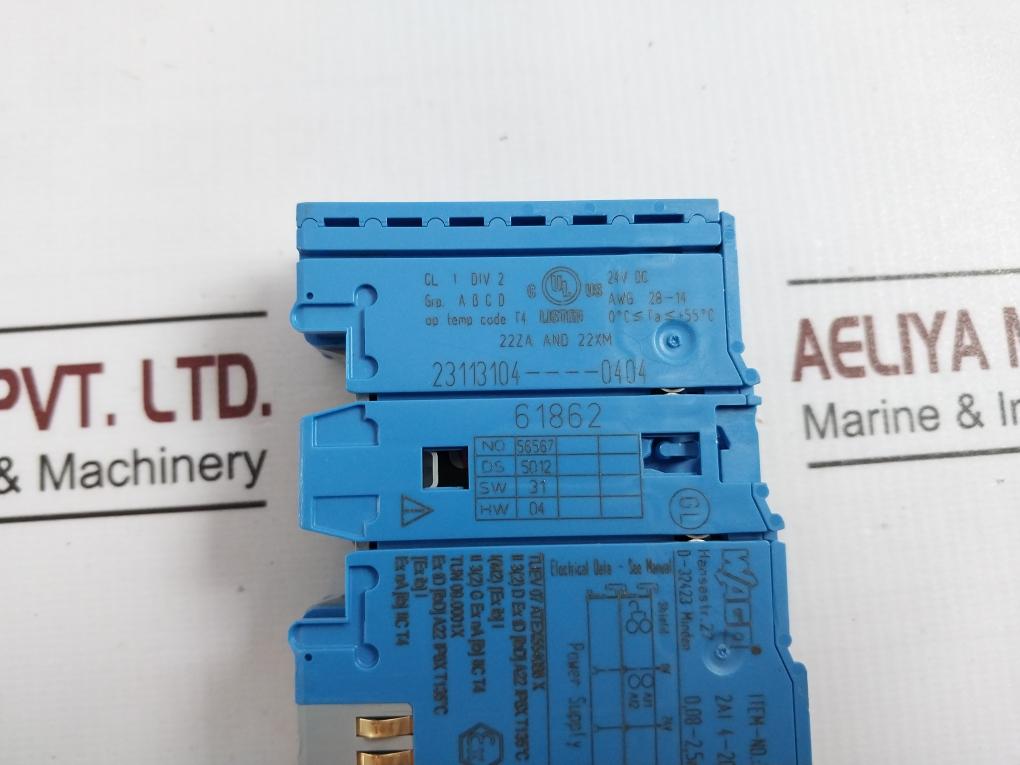 Wago 750-485 2-channel Analog Input Module Awg 28–14 24V Dc 4–20 Ma