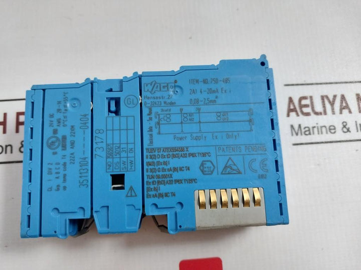 Wago 750-485 2-channel Analog Input Module Awg 28–14 24Vdc 4–20 Ma