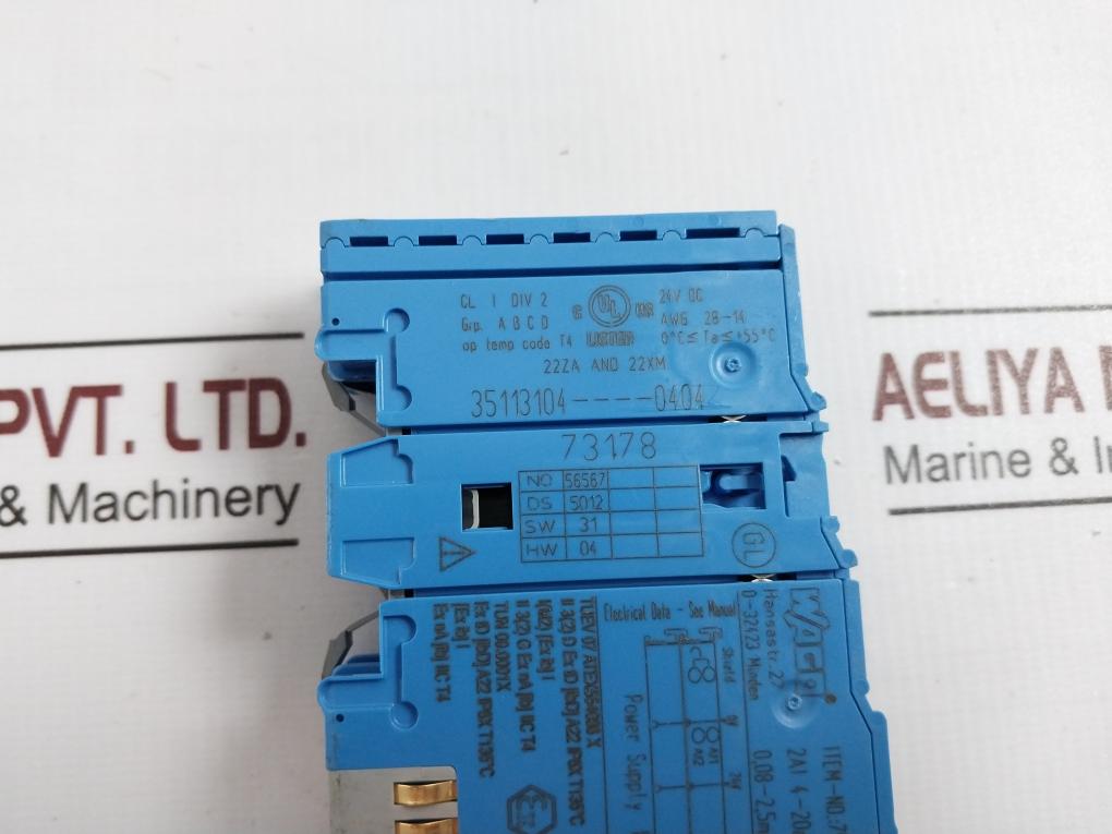 Wago 750-485 2-channel Analog Input Module Awg 28–14 24Vdc 4–20 Ma