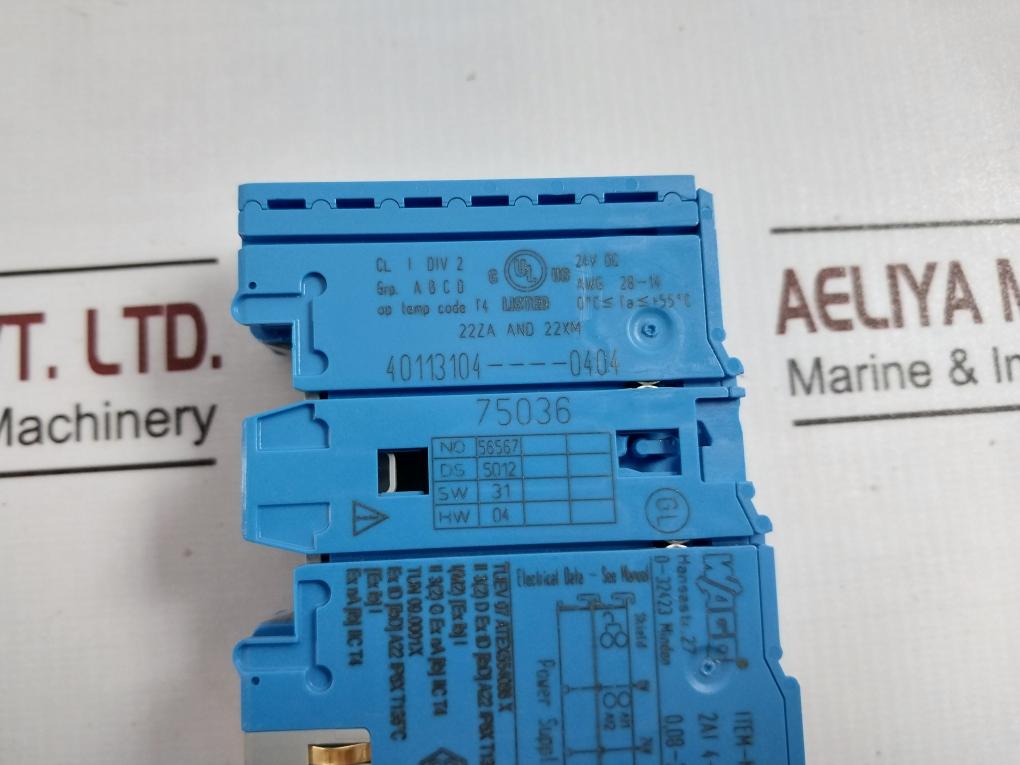 Wago 750-485 Analog Input Module 0C Ta +55C 22Za And 22Xm 0,08-2.5Mm2 Awg 28-14