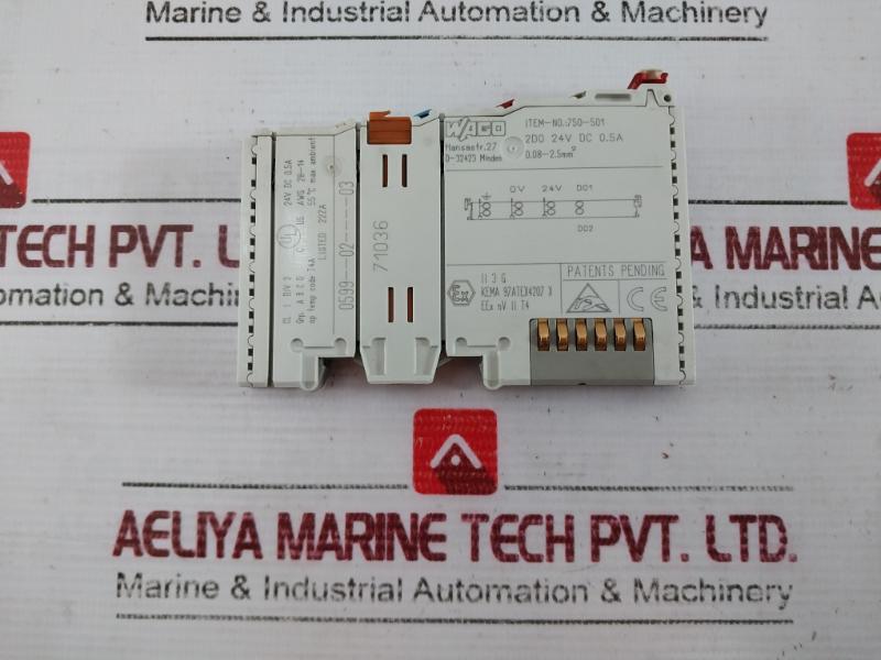 Wago 750-501 2-channel Digital Input 2do 24v Dc 0.5a 55c Max Ambient Kema