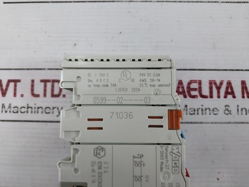 Wago 750-501 2-channel Digital Input 2do 24v Dc 0.5a 55c Max Ambient Kema