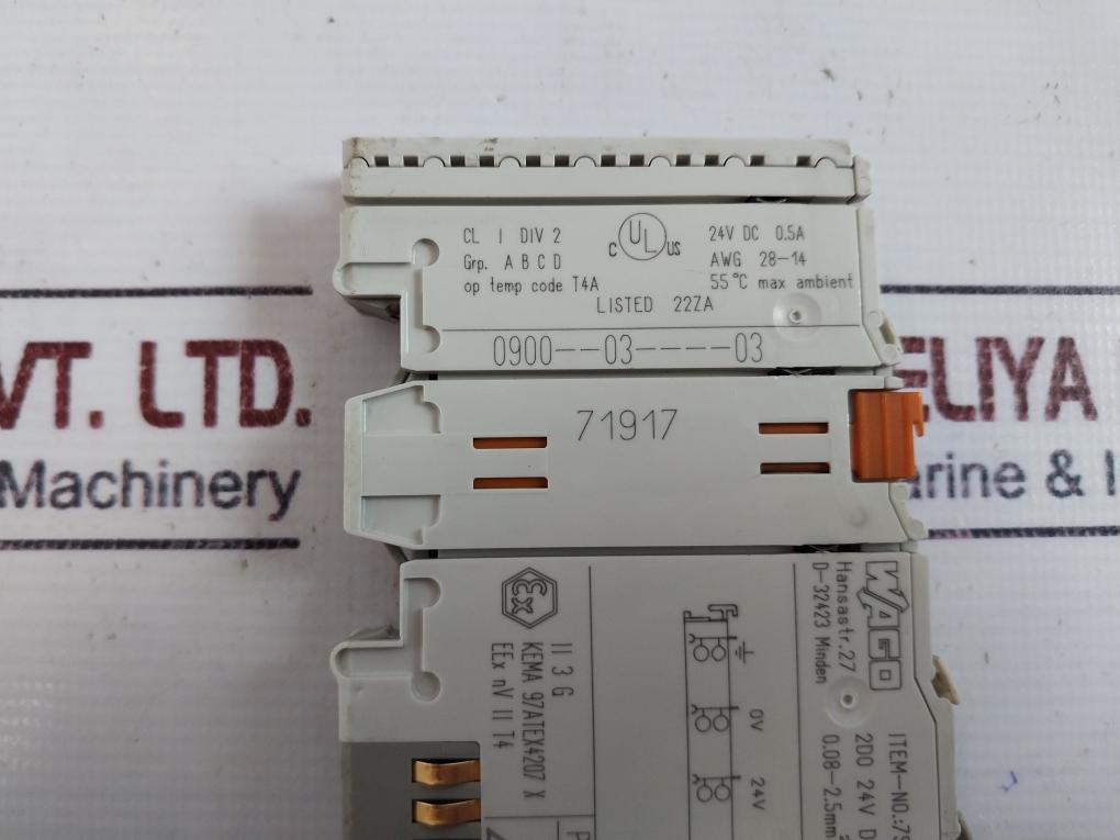 Wago 750-501 2-Channel Digital Output Module 24V DC 0.5A 71917