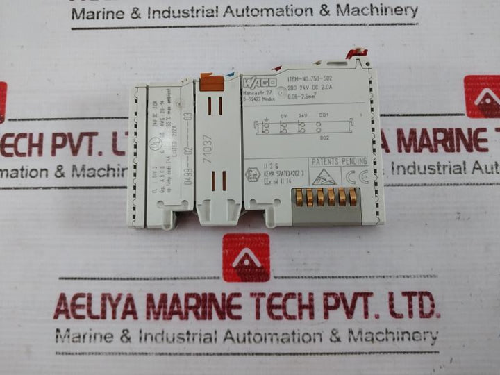 Wago 750-502 2-channel Digital Input 55c Max Ambient 2do 24v Dc 2.0a 0.08-2.5mm2