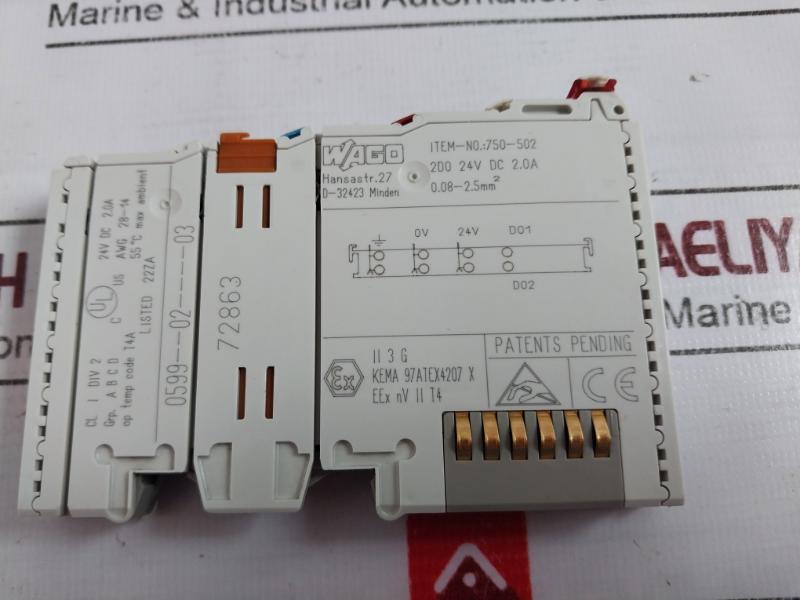 Wago 750-502 2-channel Digital Output Module 24V Dc 2.0A 72863