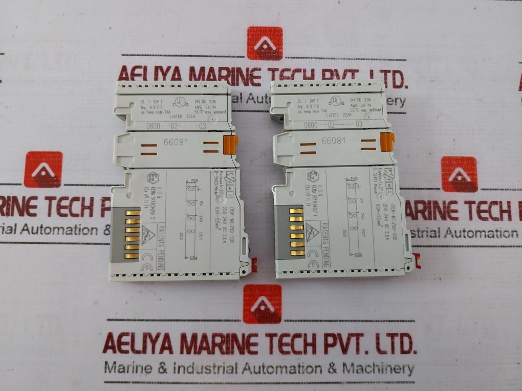 Wago 750-502 2-channel Digital Output Module 7339300 24V Dc 2.0A Awg 28-14