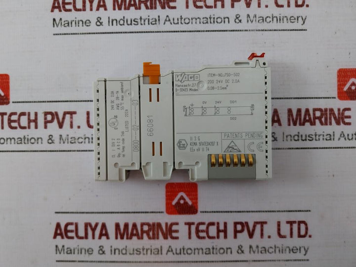 Wago 750-502 2-channel Digital Output Module 7339300 24V Dc 2.0A Awg 28-14