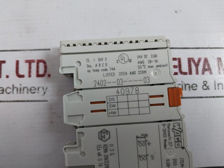 Wago 750-502 2 Channel Digital Output Module Awg 28-14 24V Dc 2.0A 40978