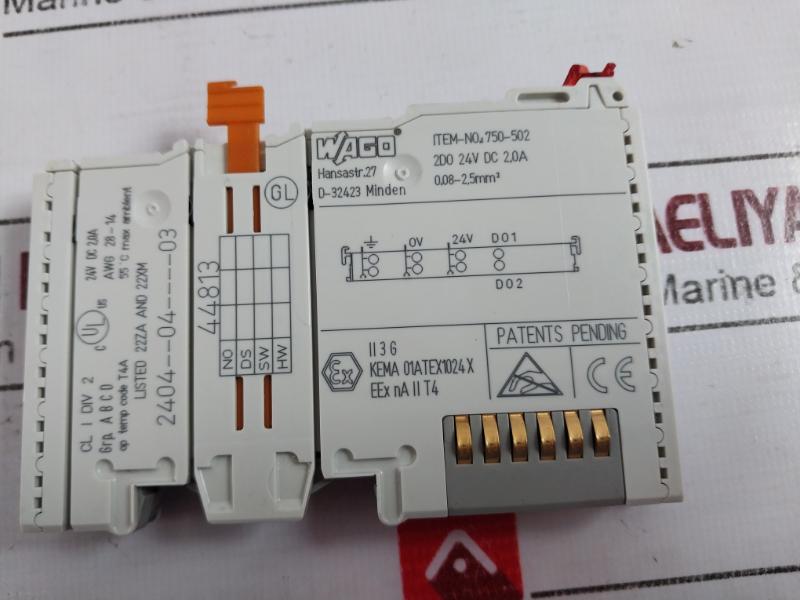 Wago 750-502 2Do Channel Digital Output Module 24Vdc 2,0A 0.08-2.5Mm2