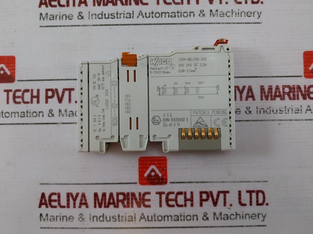 Wago 750-502 Digital Output Module 2Do 24V Dc 2.0A Kema 97Atex4207 X