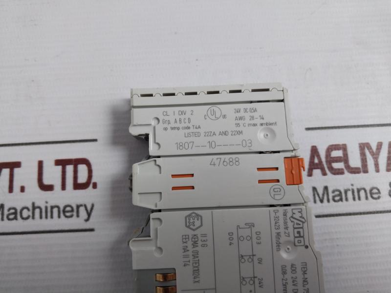 Wago 750-504 4 Channel Digital Output 24V Dc 0.5A Cl I Div 2 55C Max Ambient