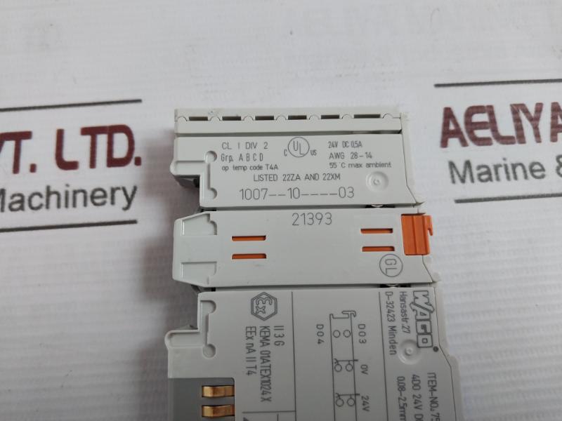 Wago 750-504 Digital Output Module 4Do 24V Dc 0.5A, 0.08-2.5Mm2, 55˚C