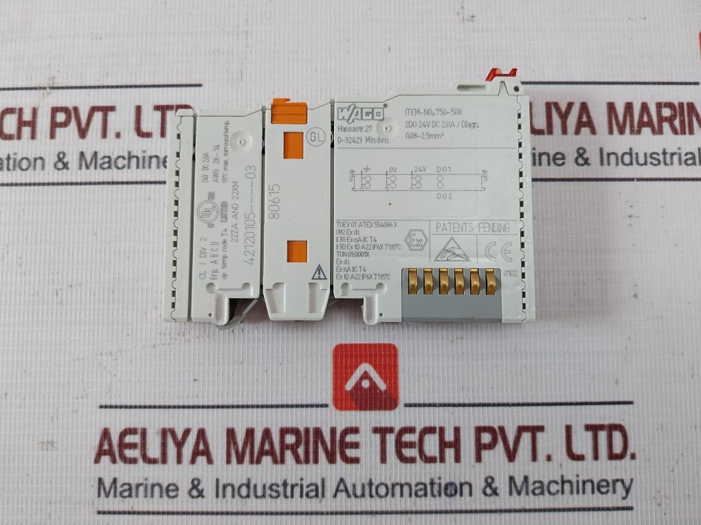 Wago 750-508 2-channel Digital Output Module Tuev 07 Atex 554086 X 24Vdc 2.0A