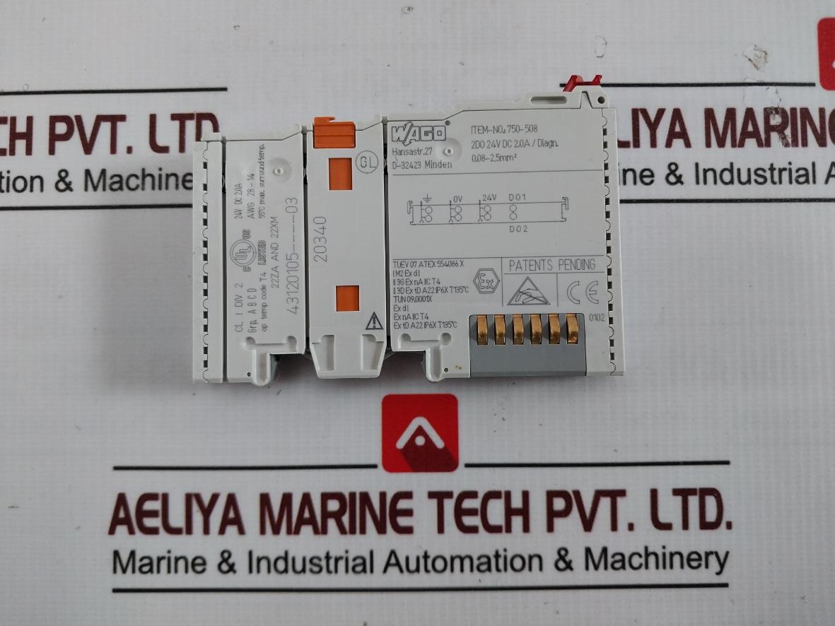Wago 750-508 Digital Output Module 0.08-2.5Mm2 09.0001X 22Za And 22Xm Awg 28-14
