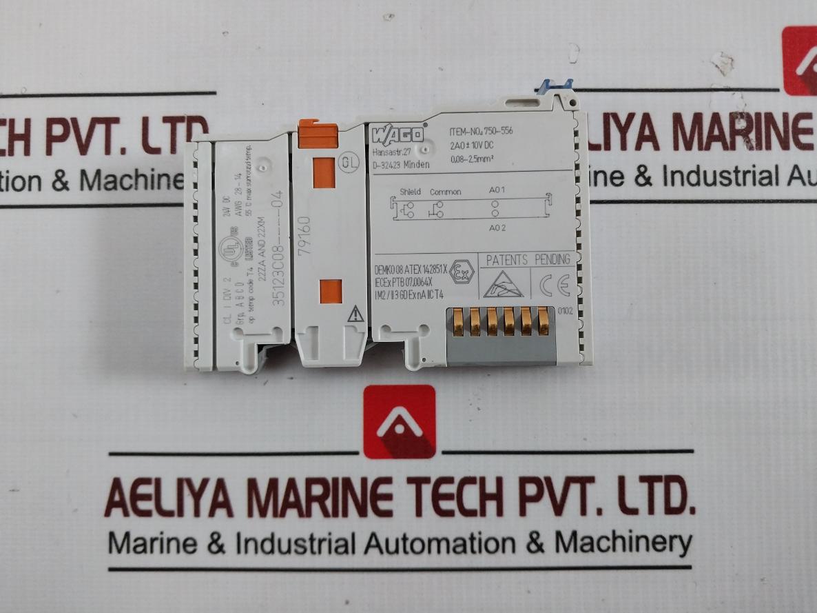 Wago 750-556 Analog Output Module 0.08-2.5Mm2 24V Dc Awg 28-14 55C 22Za And 22Xm