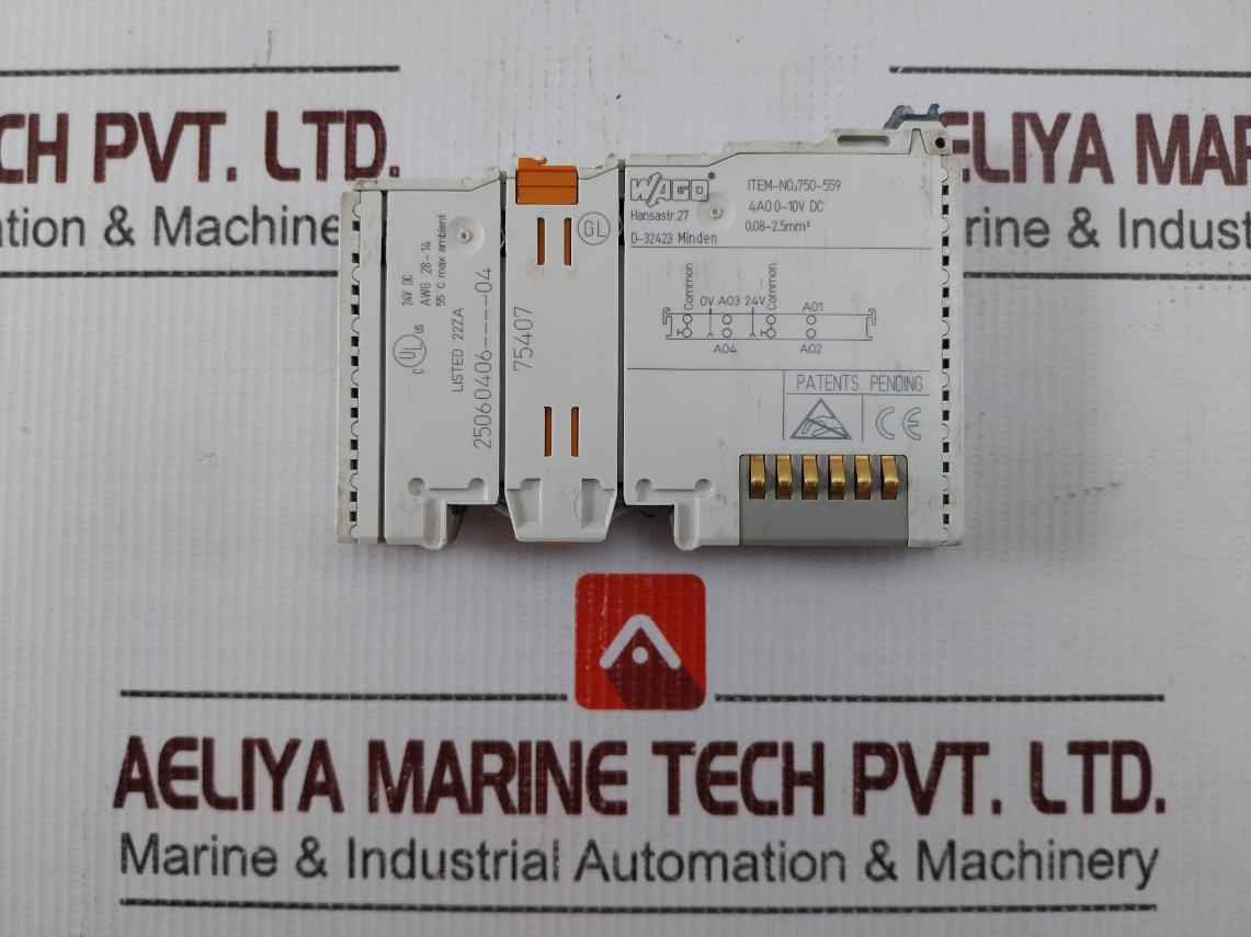 Wago 750-559 Analog Output Module 4Ao 0-10V Dc Awg 28-14