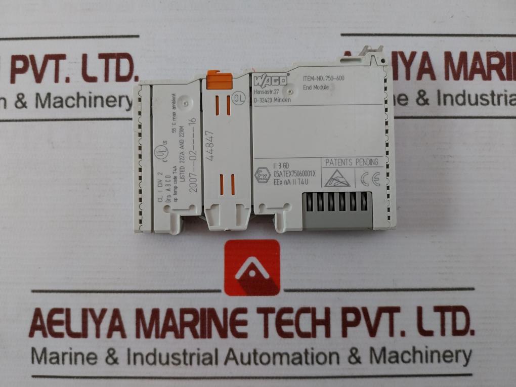 Wago 750-600 End Module Ii 3 Gd 55C Max Ambient Eex Ii T4 U 05Atex75060001X