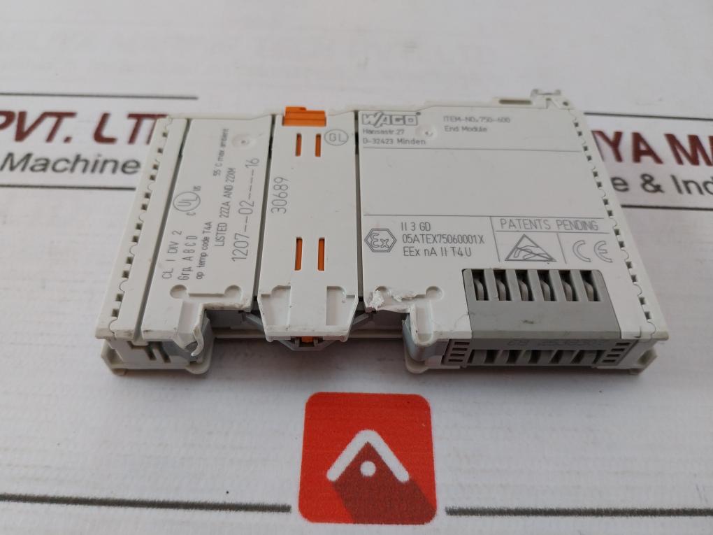 Wago 750-600 End Module Ii 3 Gd 55C Max Ambient Eex Na Ii T4 U