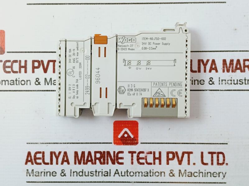 Wago 750-602 Power Supply Module 24V Dc 10A Awg 28-14 96044
