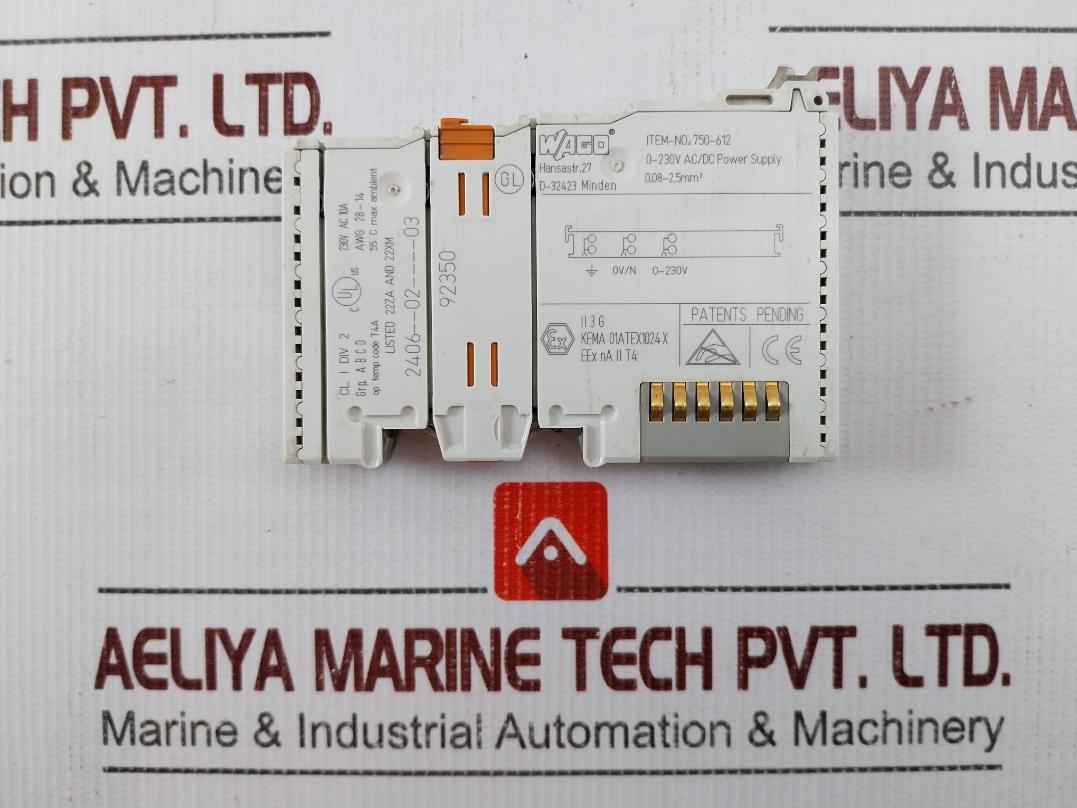 Wago 750-612 Ac/Dc Power Supply Module 0-230V 10A 55C