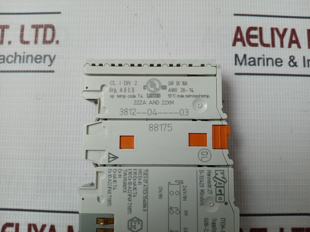 Wago 750-626 Surge Supply Filter Module 24V Dc 10A 22Za 22Xm