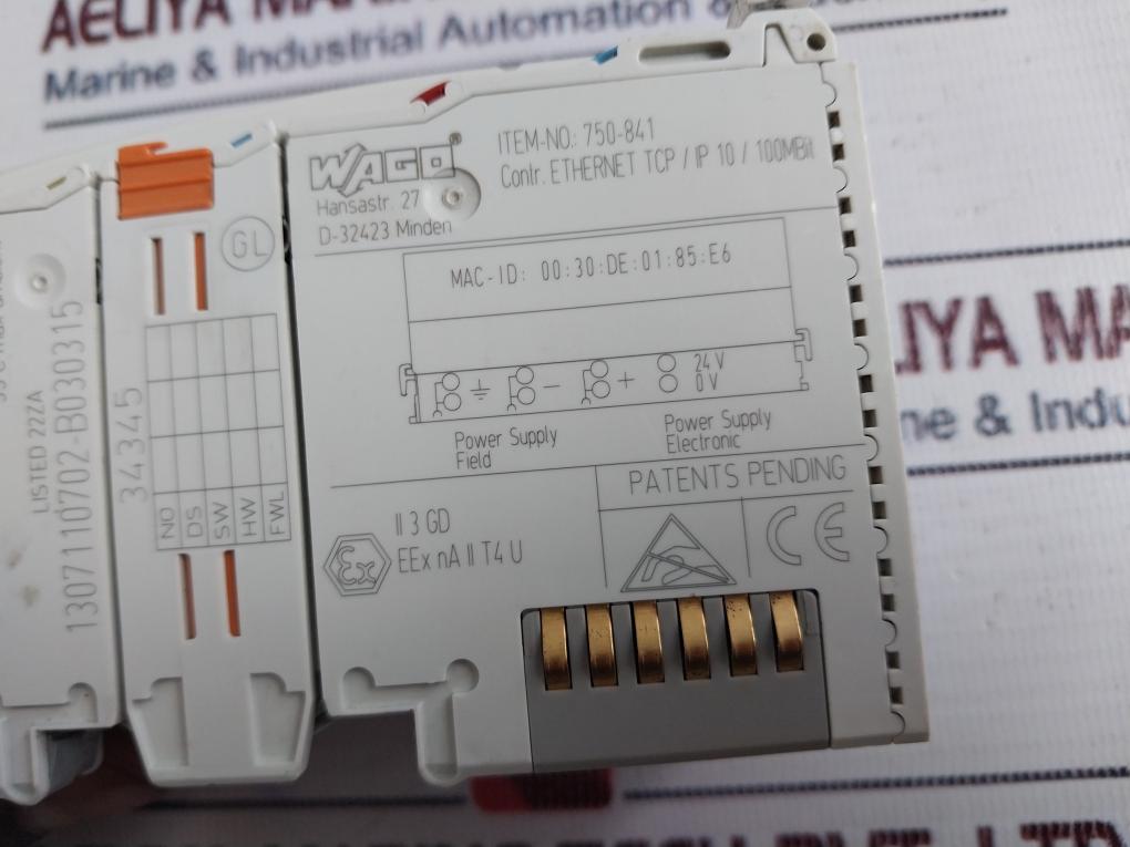 Wago 750-841 Controller Ethernet Tcp/Ip Module 24Vdc