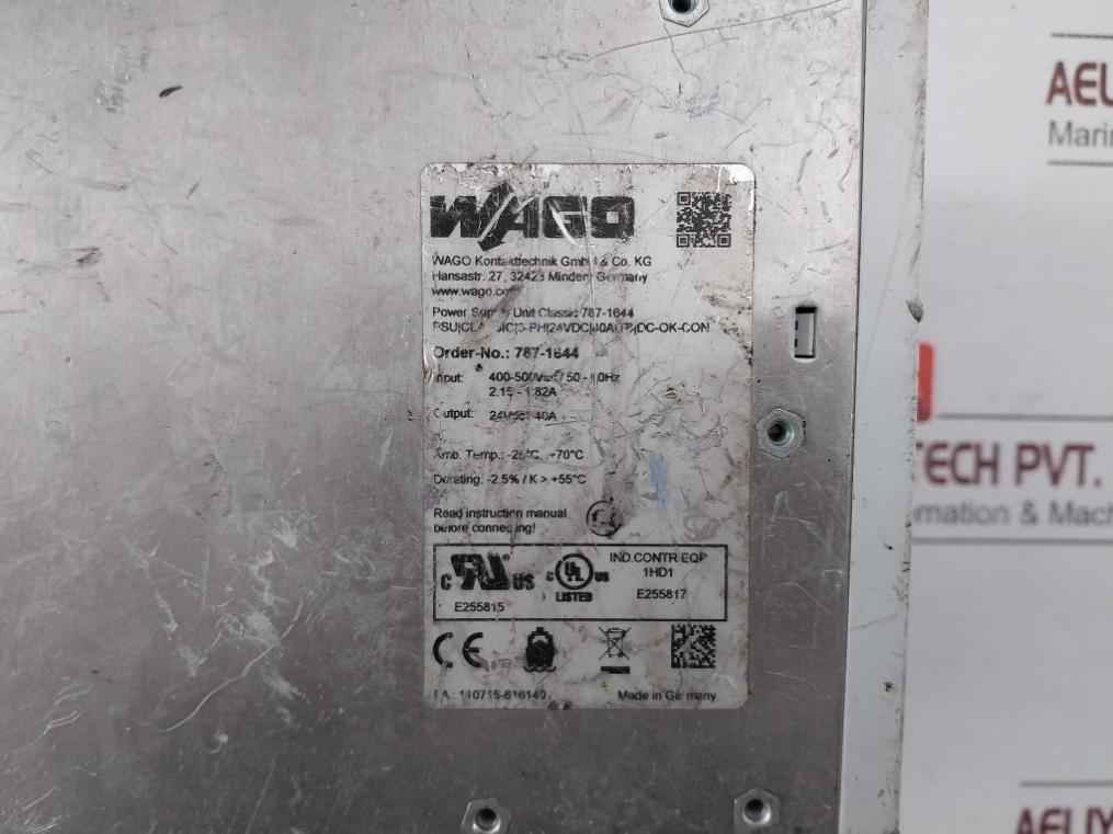 Wago 787-1644 Power Supply Unit Classic 400-500Vac/50-60Hz 24Vdc/40A
