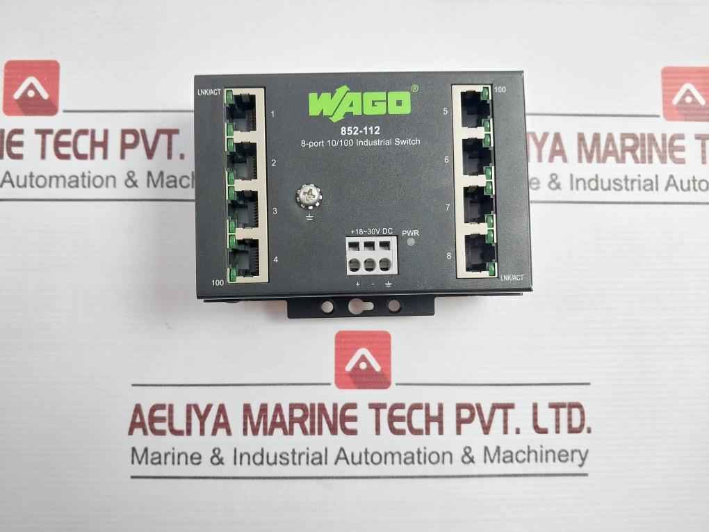 Wago 852-112 Industrial Eco Switch 8-port 10/100 30V Dc
