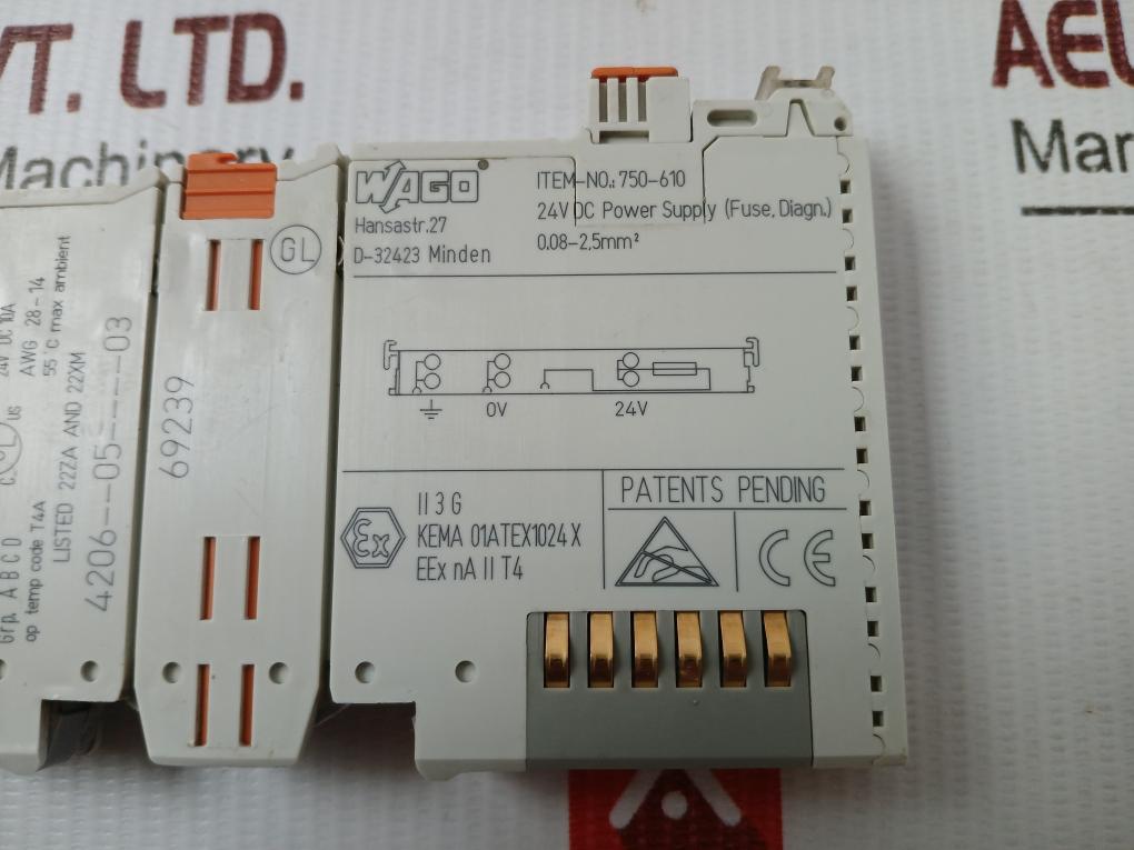 Wago Dc Power Supply Module 24V Dc 10A Part No 750-610