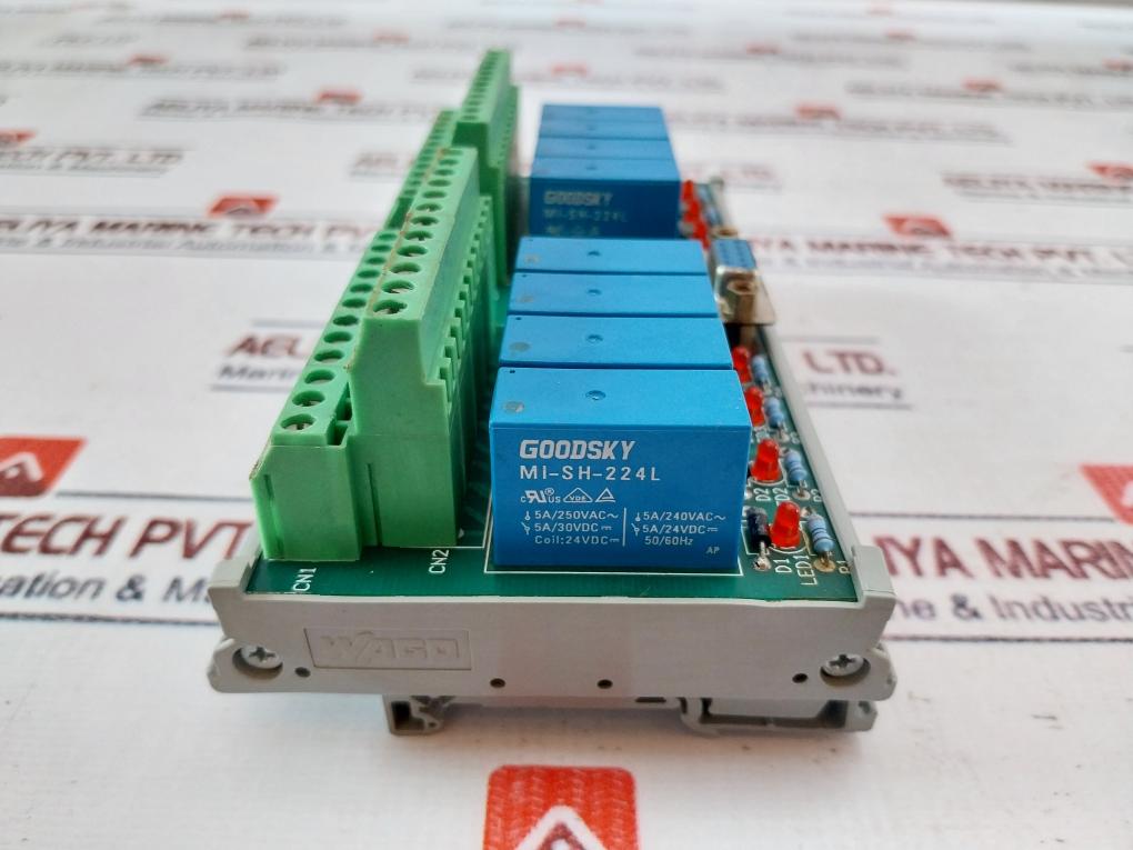 Wago Rm8-2c-d9/v2 Relay Board 24vdc Coil 5a 250vac 5a 30vdc