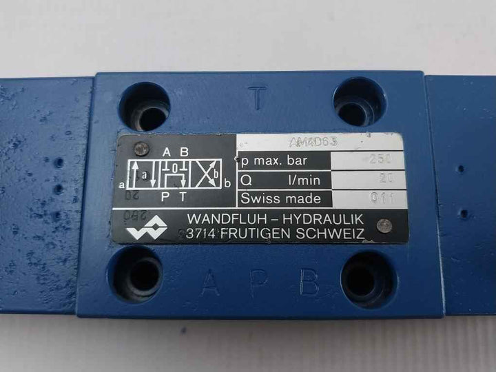 Wandfluh-hydraulik Am4D63 Solenoid Valve 250 Bar