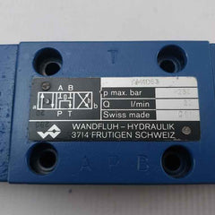 Wandfluh-hydraulik Am4D63 Solenoid Valve 250 Bar