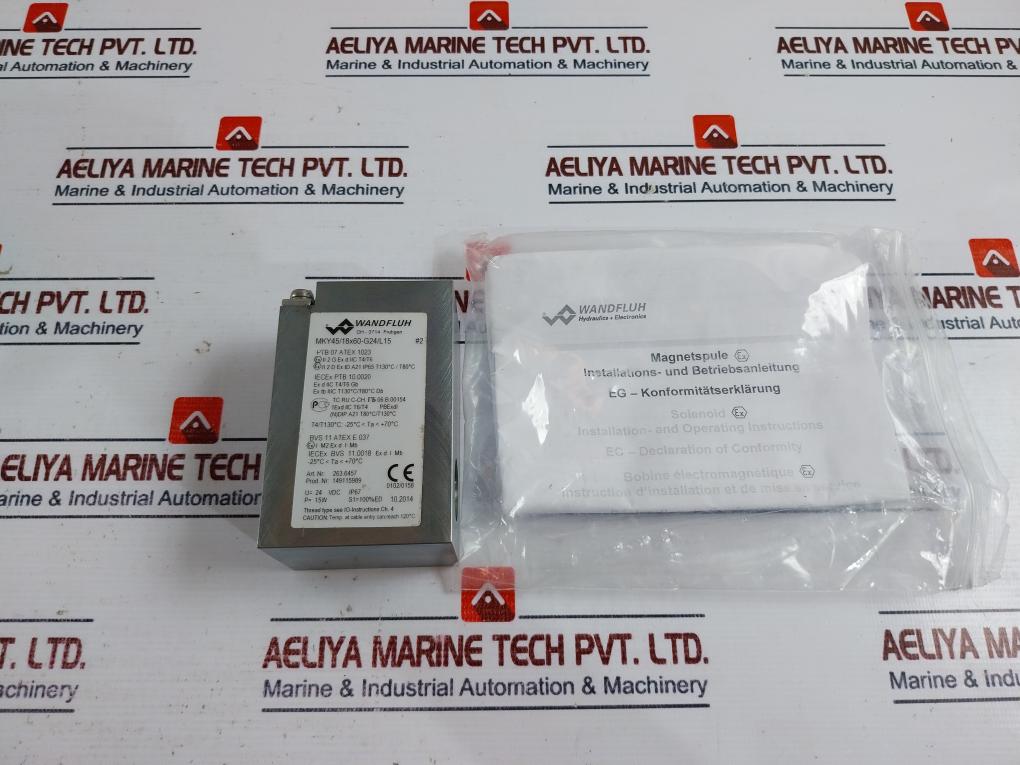 Wandfluh MKY45/18X60-G24/L15 Solenoid Coil 24 VDC IP67 15W