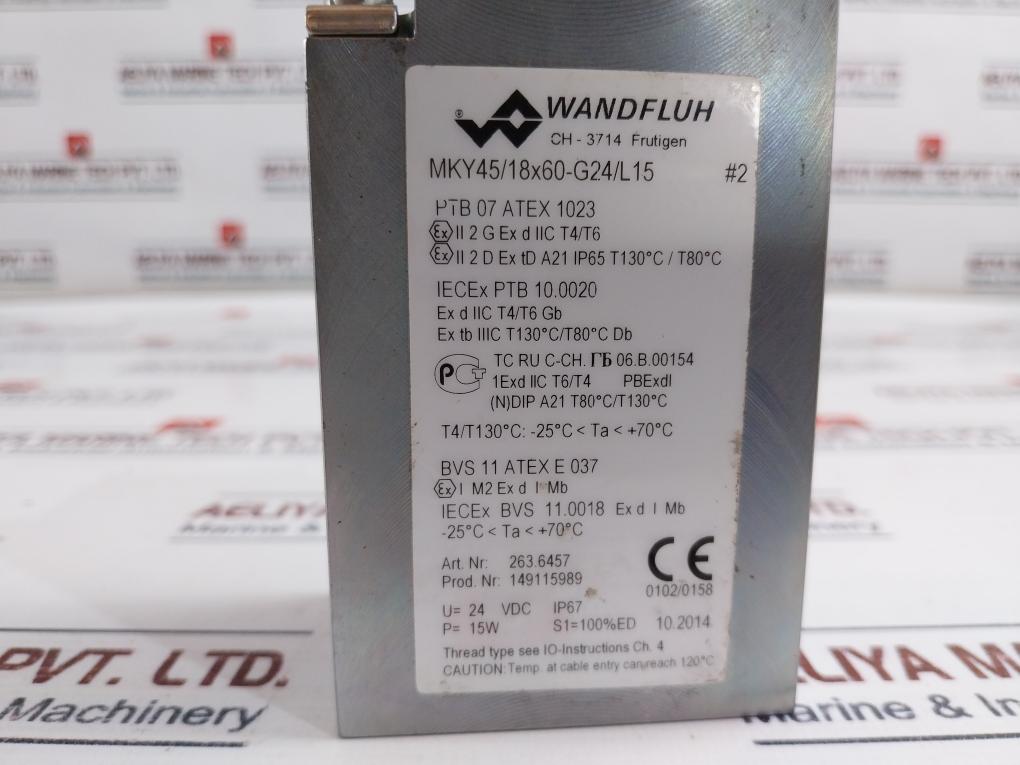 Wandfluh MKY45/18X60-G24/L15 Solenoid Coil 24 VDC IP67 15W