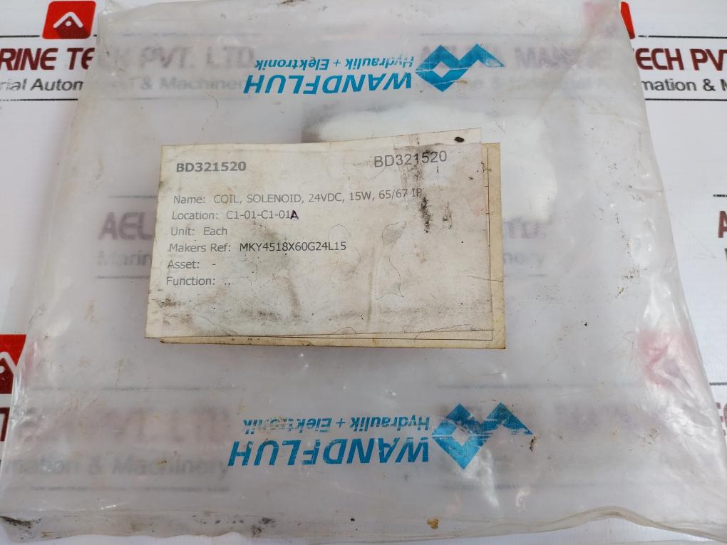 Wandfluh Mky45/18X60-g24/L15 Solenoid Valve 24Vdc Ip67 15W