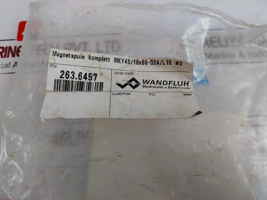 Wandfluh Mky45/18X60-g24/L15 Solenoid Valve 24Vdc Ip67 15W