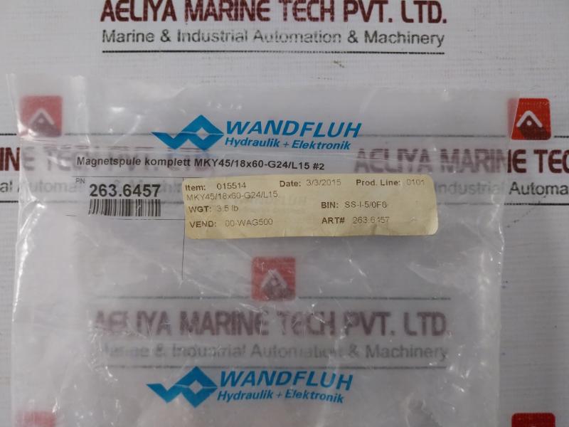 Wandfluh Mky45/18x60-g24/l15 Solenoid Coil 24 Vdc