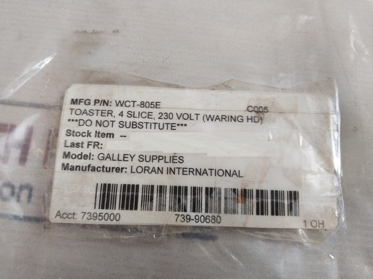 Waring Wct805E Heavy Duty 4 Slice Toaster 220-240V 50/60Hz