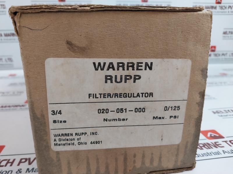 Warren Rupp 020-051-000 Filter/Regulator 150 Psi/10 Bar