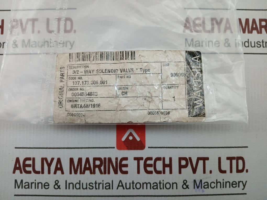 118.100.024N 3/2-way Solenoid Valve Wartsila 24V Dc