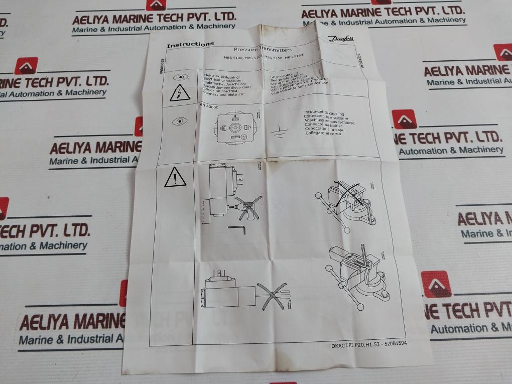 Wartsila Danfoss Mbs 5153 Pressure Transmitter 0051F000602