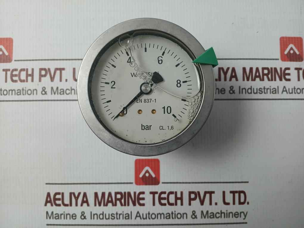 Wartsila En 837-1 Bourdon Tube Pressure Gauge 0-10 Bar