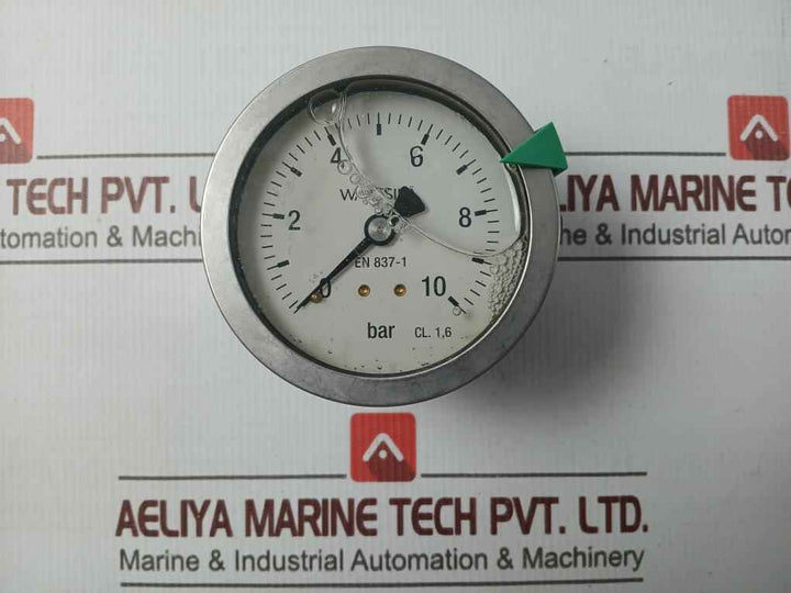 Wartsila En 837-1 Bourdon Tube Pressure Gauge 0-10 Bar
