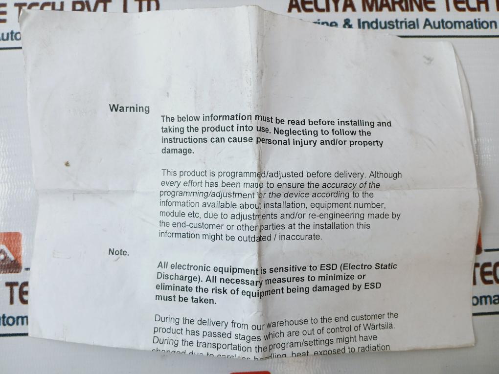 Wartsila Epec 1044B Lt Thermostat Card 0050L289501