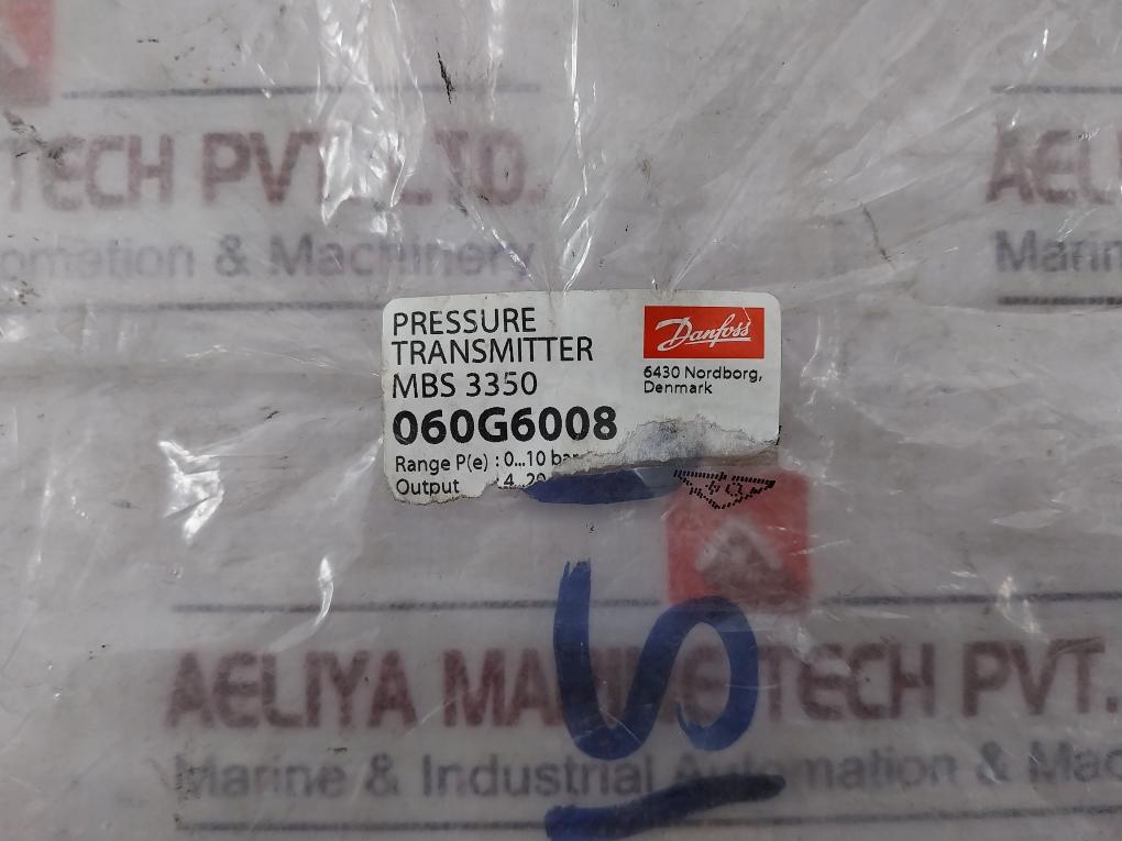 Wartsila Mbs 3350 Pressure Transmitter 0…10 Bar 060G6008 5150101/0008 Cable 12 M