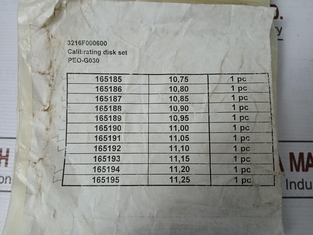 Wartsila Peo-g030 Calibrating Disk Set 3216F000600