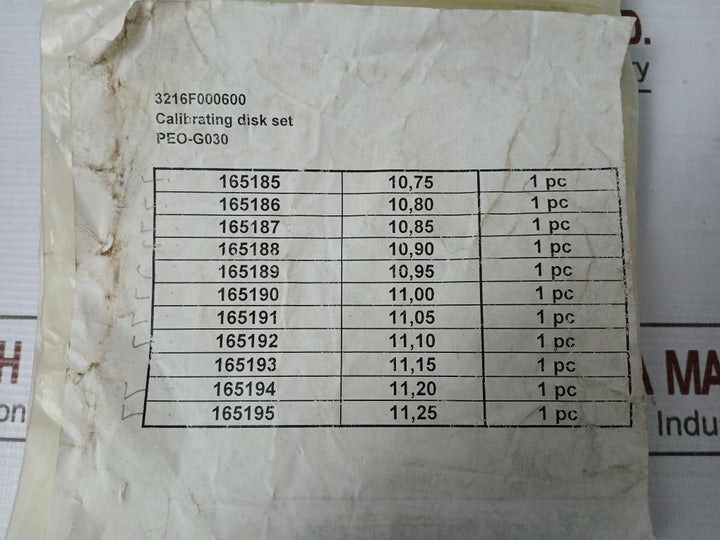 Wartsila Peo-g030 Calibrating Disk Set 3216F000600