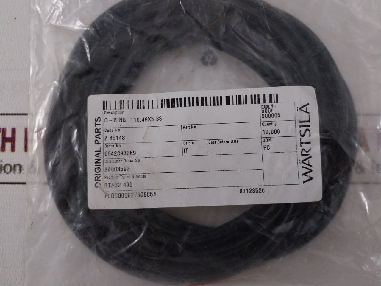 Wartsila Rta62 490 Sealing Components - O-rings Piston Rod Seals Kit