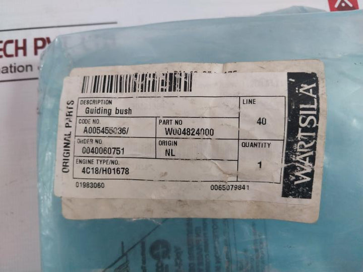 Wartsila W004824000 Guiding Bush For Marine Engine Spare A005455036 4C18/H01678